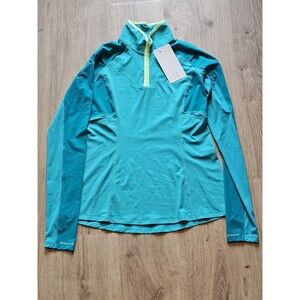 NEW Lululemon Sz 10 Trail Bound 1/2 Zip TealBlue Tropics Long Sleeve Running Top